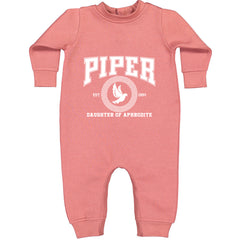 Piper Daughter of Aphrodite Rebel Heart Toddler Hoodie Or Infant Fleece Romper Mauve