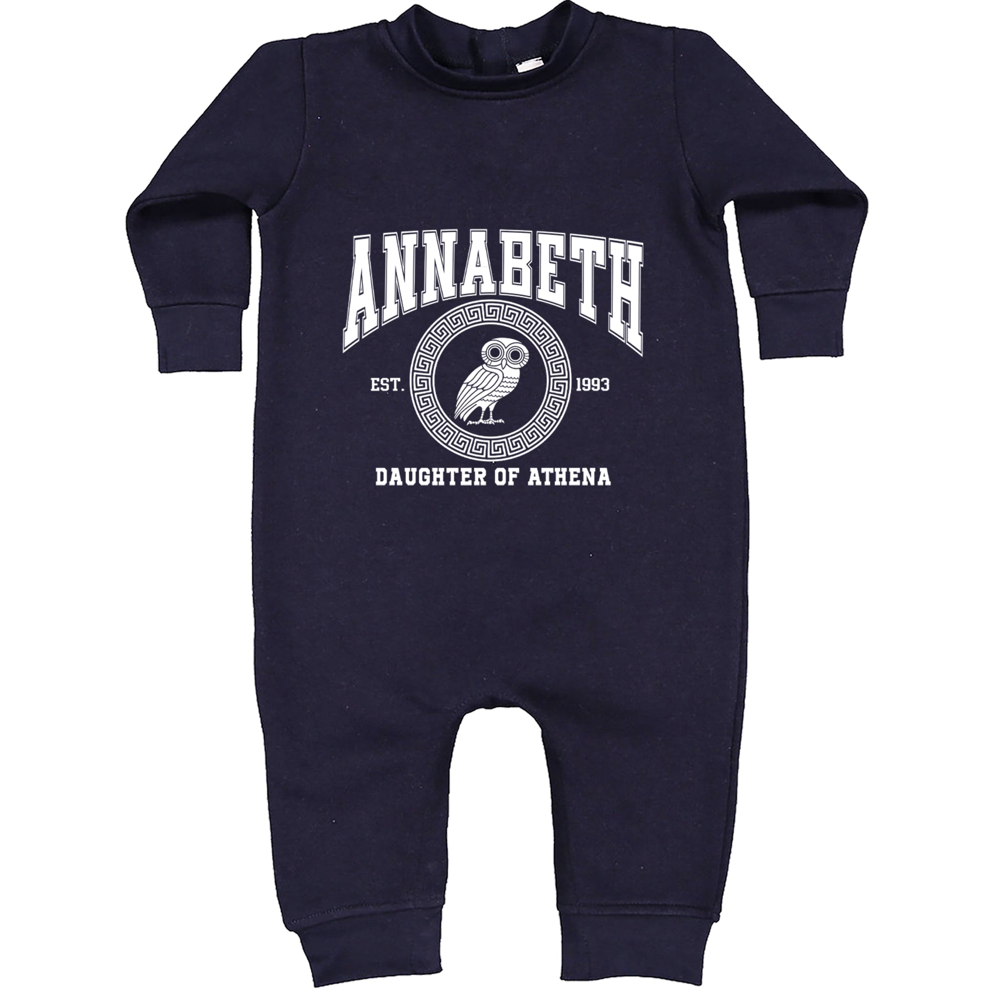 Annabeth Daughter of Athena Owl Wisdom Toddler Hoodie Or Infant Fleece Romper Navy Blue