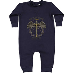 Fourth Wing Dragon Rider Vintage Basgiath War College Toddler Hoodie Or Infant Fleece Romper Navy Blue