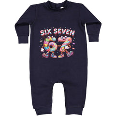67 Candy Swirl Meme Toddler Hoodie Or Infant Fleece Romper Navy Blue