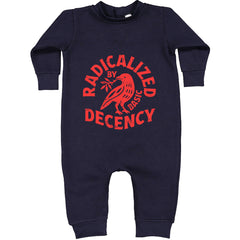 Radicalized by Basic Decency Dove Protest Statement Toddler Hoodie Or Infant Fleece Romper Navy Blue