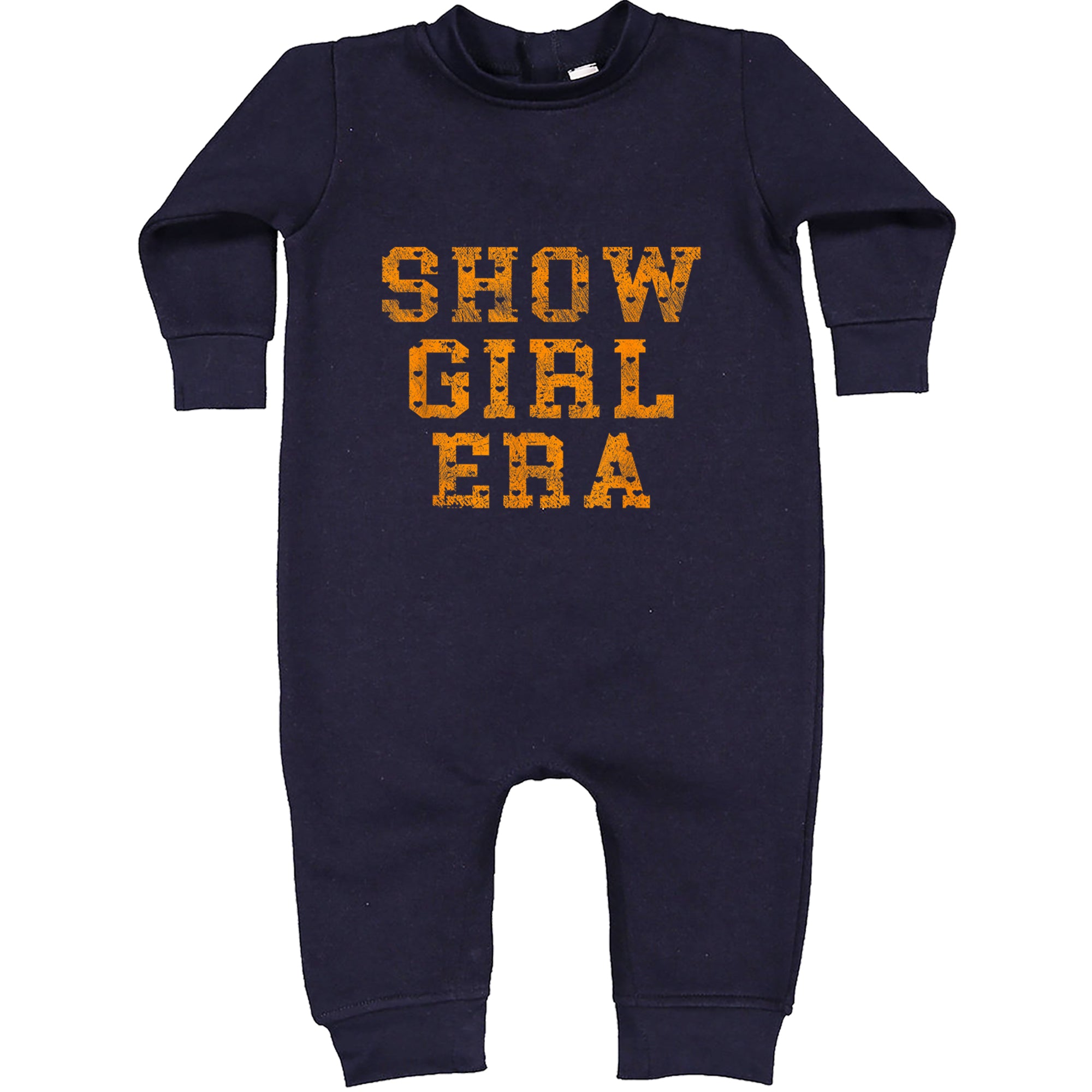 Vintage Showgirl Era Heart Toddler Hoodie Or Infant Fleece Romper Navy Blue