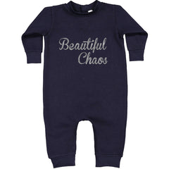 Beautiful Chaos Glitter Music Festival Toddler Hoodie Or Infant Fleece Romper Navy Blue