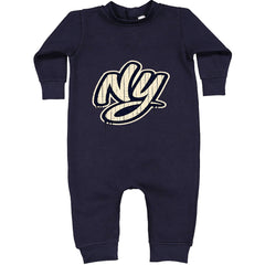 NYC New York City Grunge Street Toddler Hoodie Or Infant Fleece Romper Navy Blue