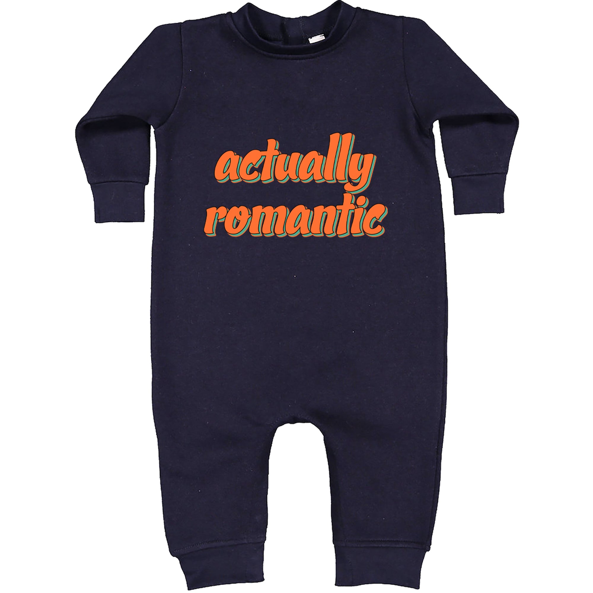 Actually Romantic Toddler Hoodie Or Infant Fleece Romper Navy Blue