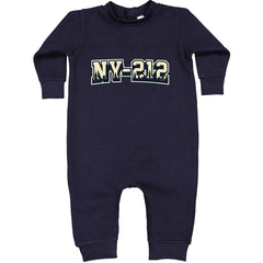 New York City 212 Area Code Skyline  Toddler Hoodie Or Infant Fleece Romper Navy Blue