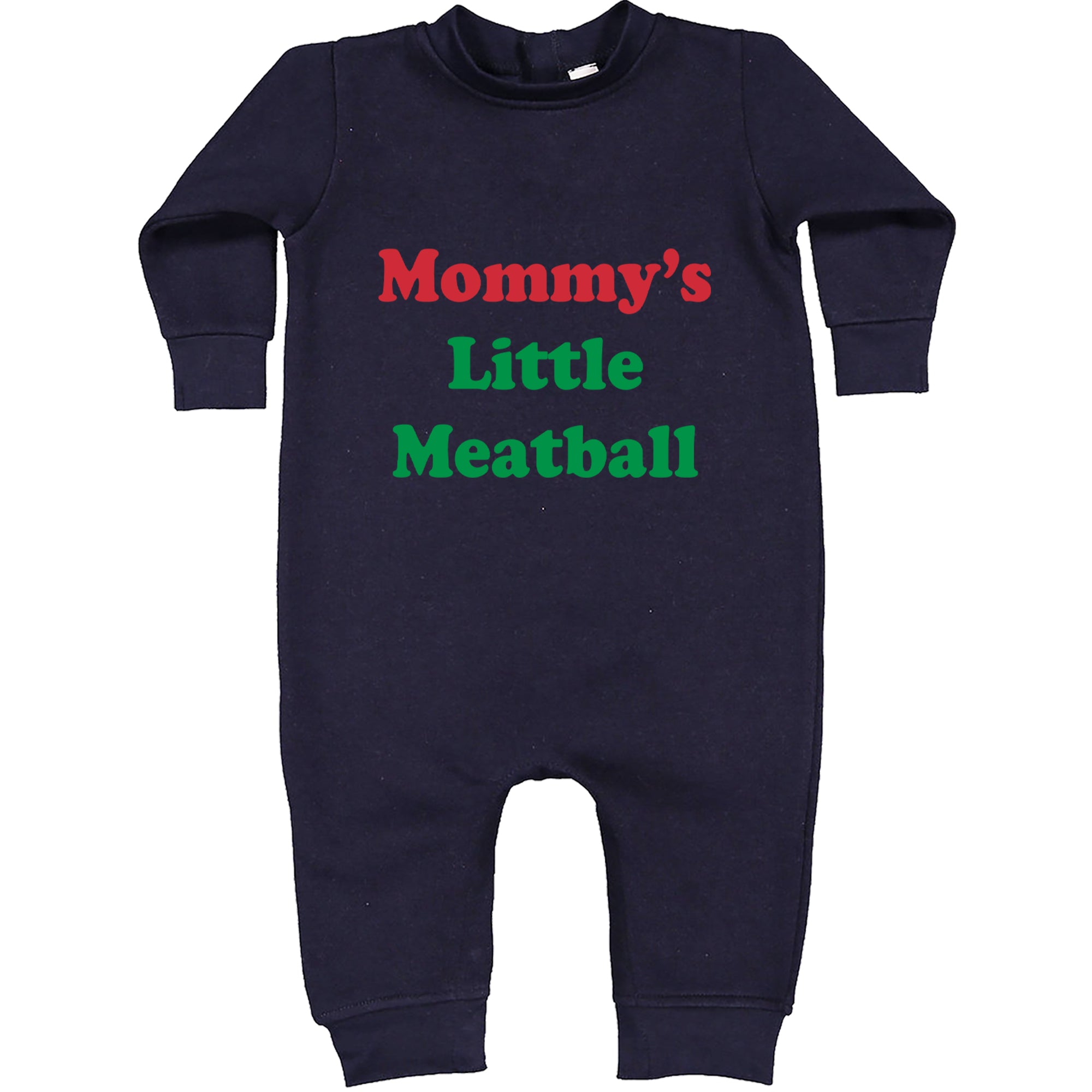 Mommy's Little Meatball Love Island Toddler Hoodie Or Infant Fleece Romper Navy Blue