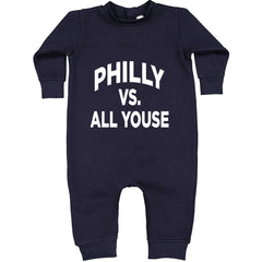 Philly Vs. All Youse Philly Thing Toddler Hoodie Or Infant Fleece Romper Navy Blue