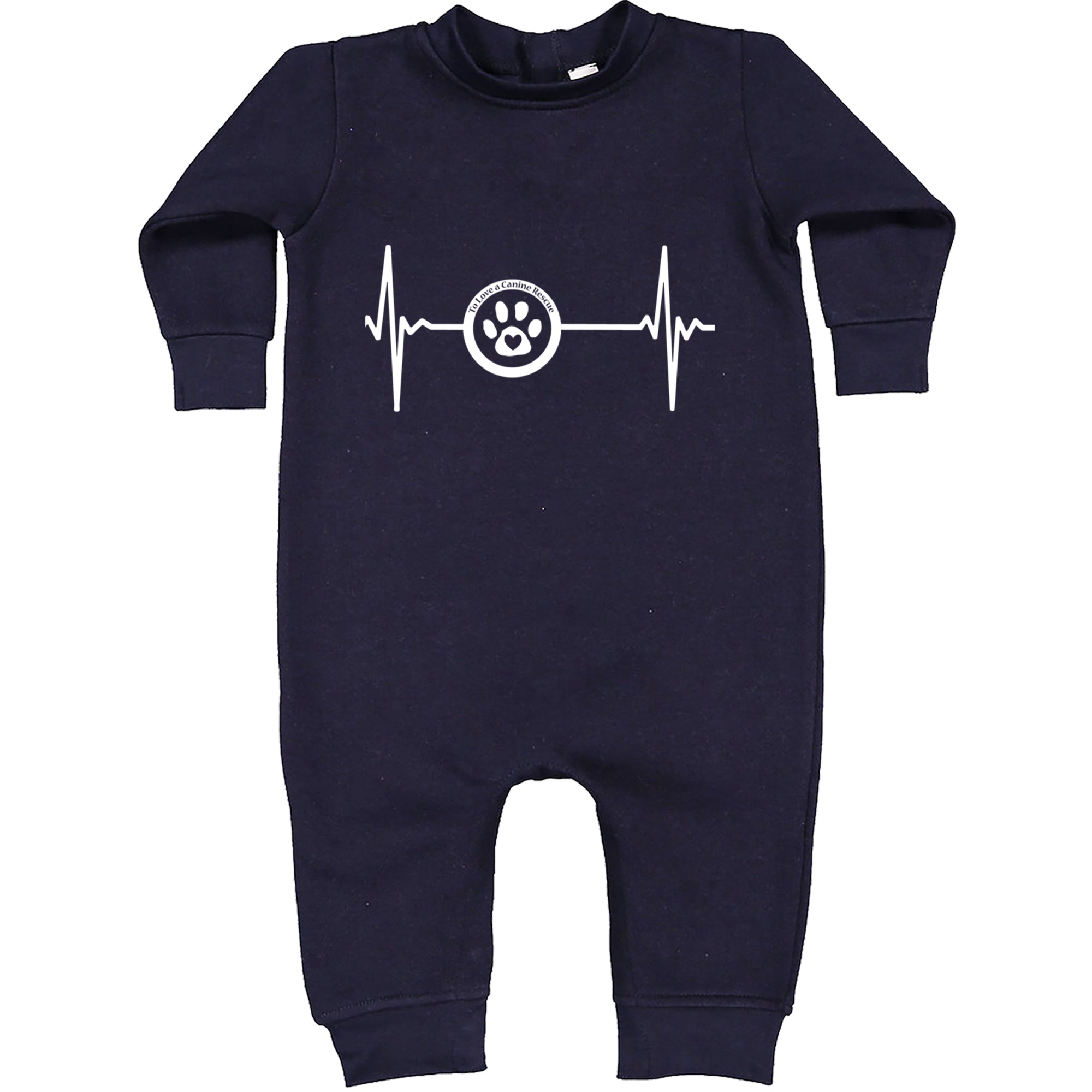 TLC Rescue Heartbeat Toddler Hoodie Or Infant Fleece Romper Navy Blue
