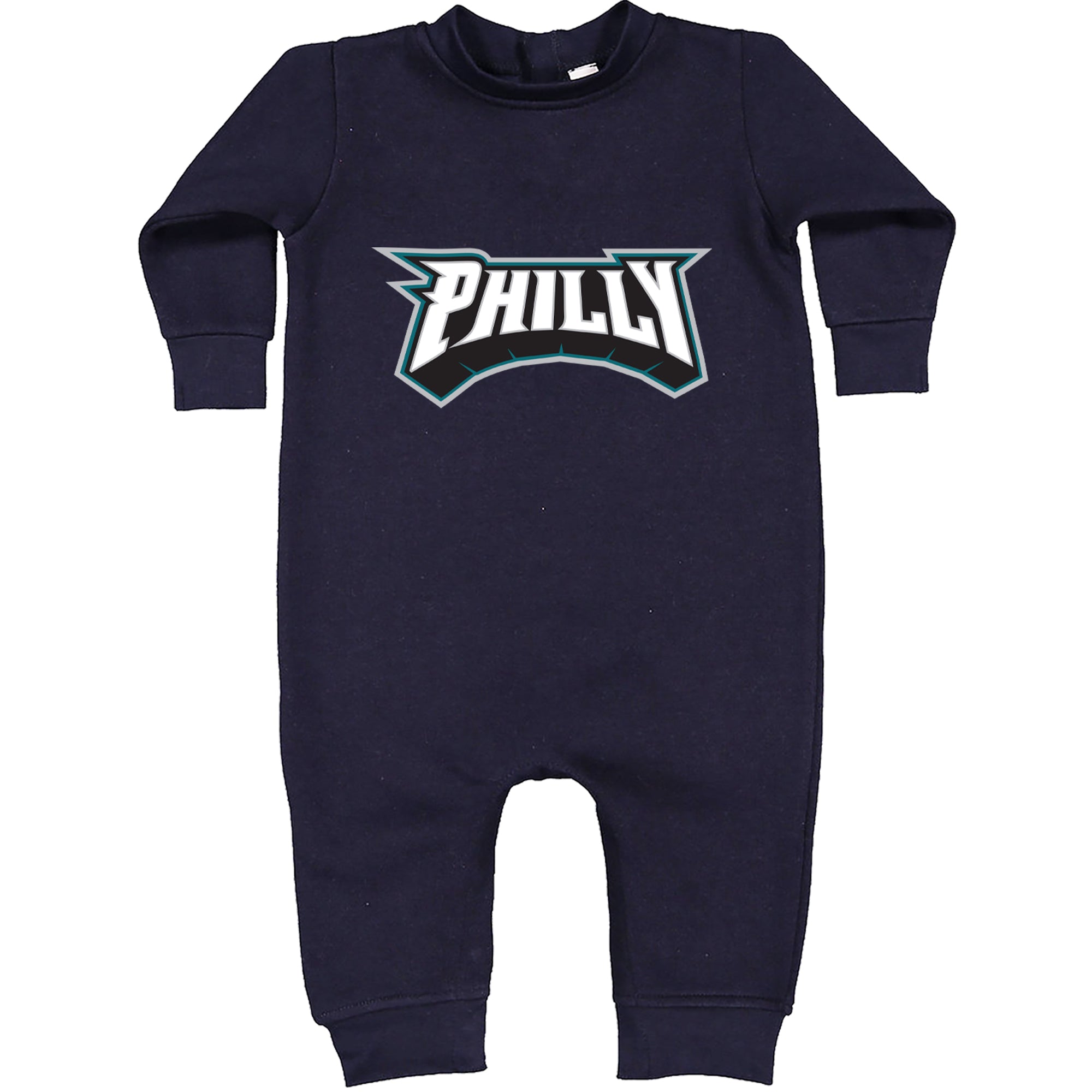 Philly Bold Block Throwback Toddler Hoodie Or Infant Fleece Romper Navy Blue