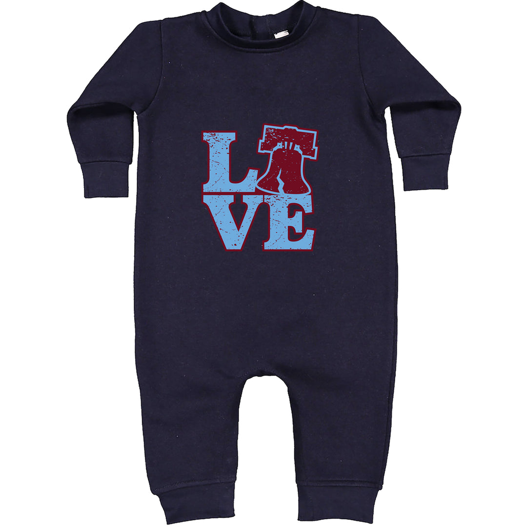Love Philly Liberty Bell Toddler Hoodie Or Infant Fleece Romper Navy Blue
