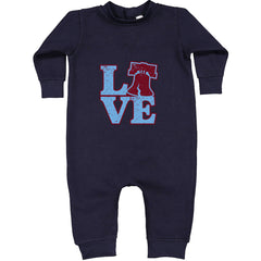 Love Philly Liberty Bell Toddler Hoodie Or Infant Fleece Romper Navy Blue