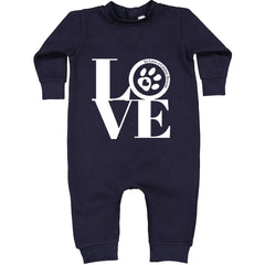 TLC LOVE Dog Rescue Toddler Hoodie Or Infant Fleece Romper Navy Blue