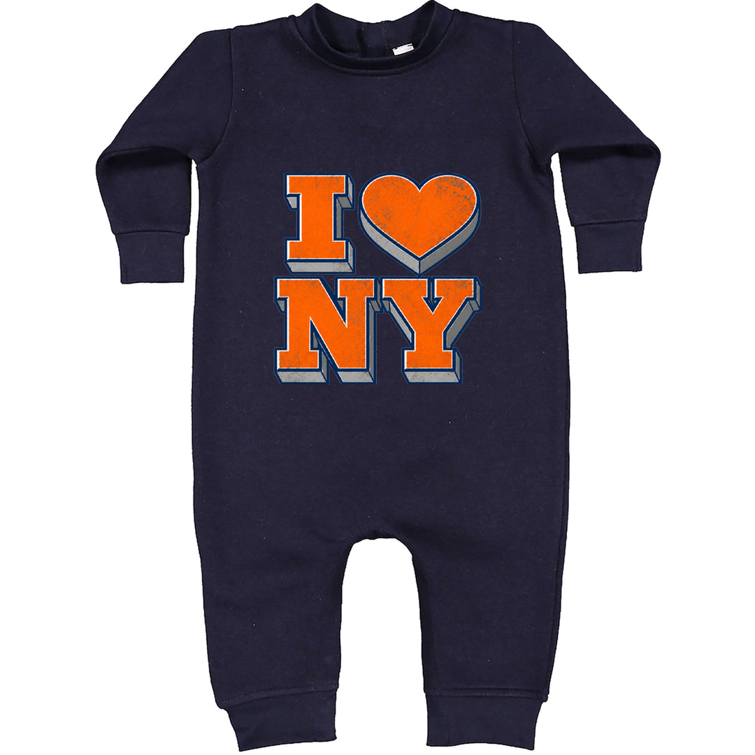 New York City Pride Heart Toddler Hoodie Or Infant Fleece Romper Navy Blue