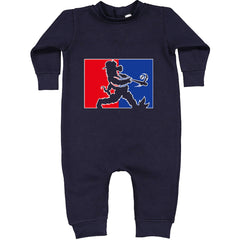 Batter Up Philly Baseball Phan Toddler Hoodie Or Infant Fleece Romper Navy Blue