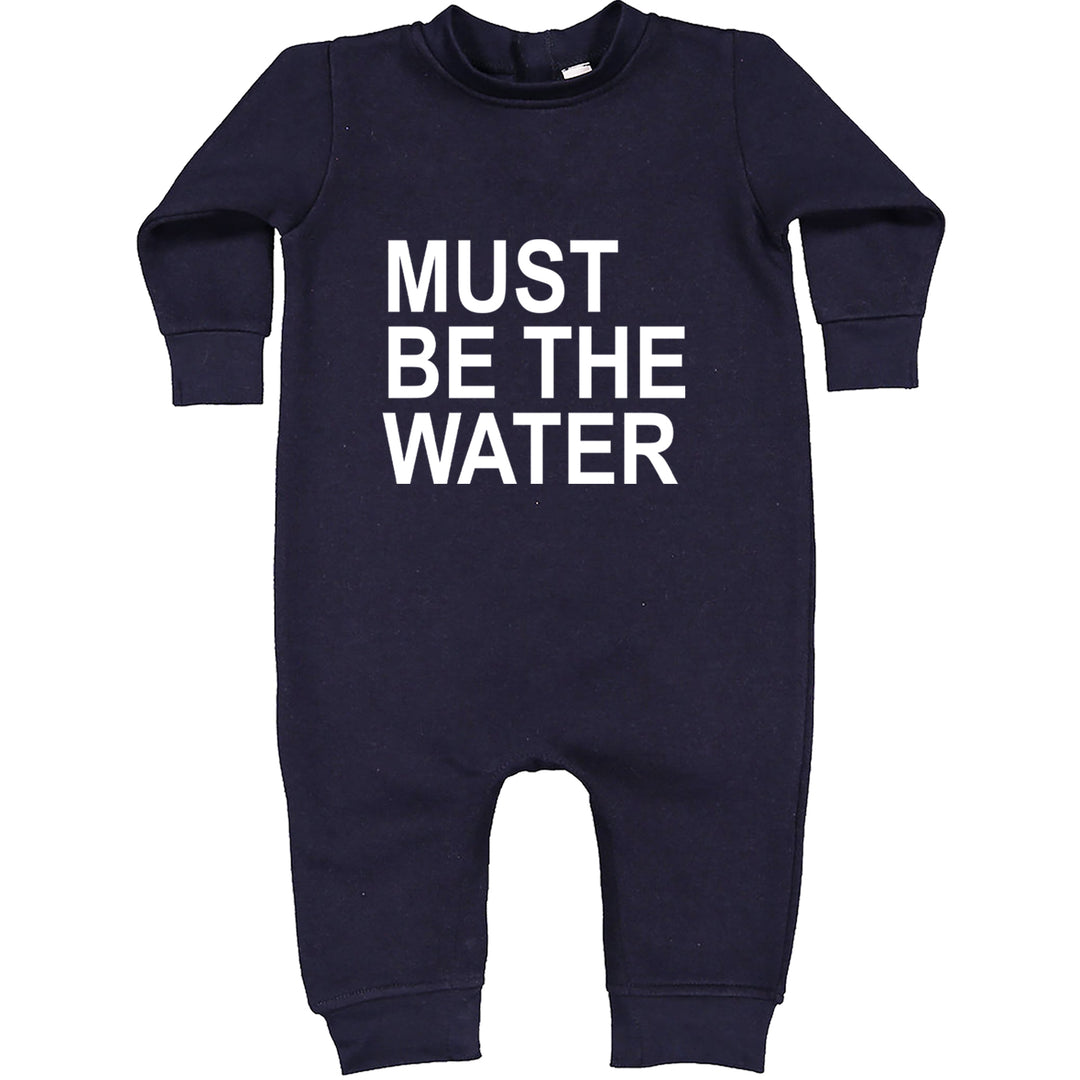 Must Be The Water Funny Racing Meme Toddler Hoodie Or Infant Fleece Romper Navy Blue