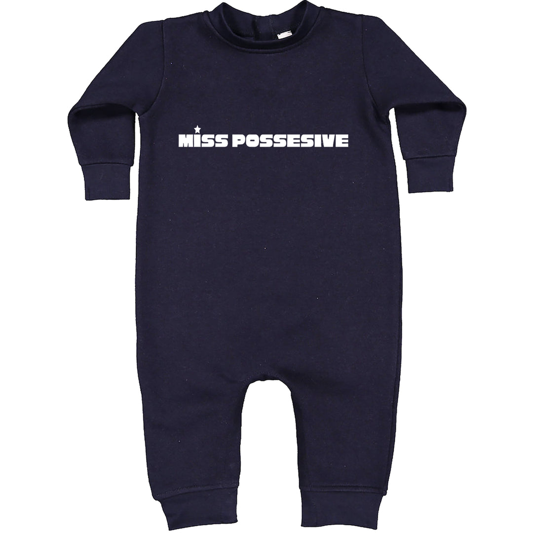 Miss Possessive Music Toddler Hoodie Or Infant Fleece Romper Navy Blue