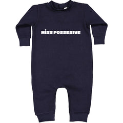 Miss Possessive Music Toddler Hoodie Or Infant Fleece Romper Navy Blue