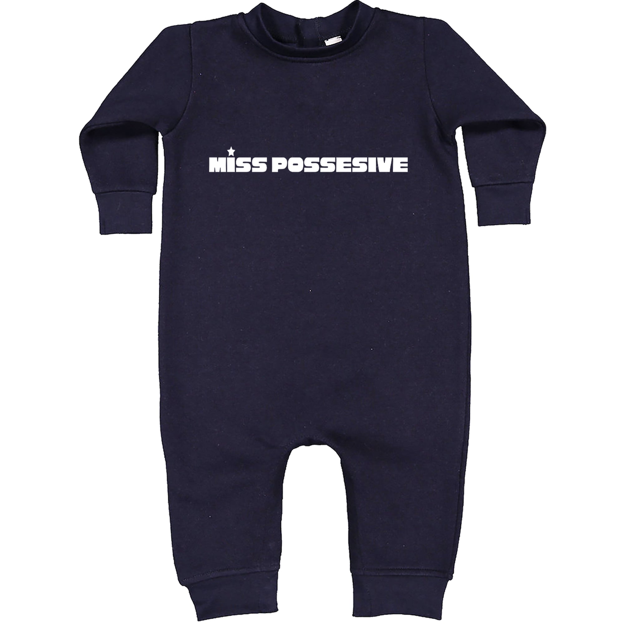 Miss Possessive Music Toddler Hoodie Or Infant Fleece Romper Navy Blue