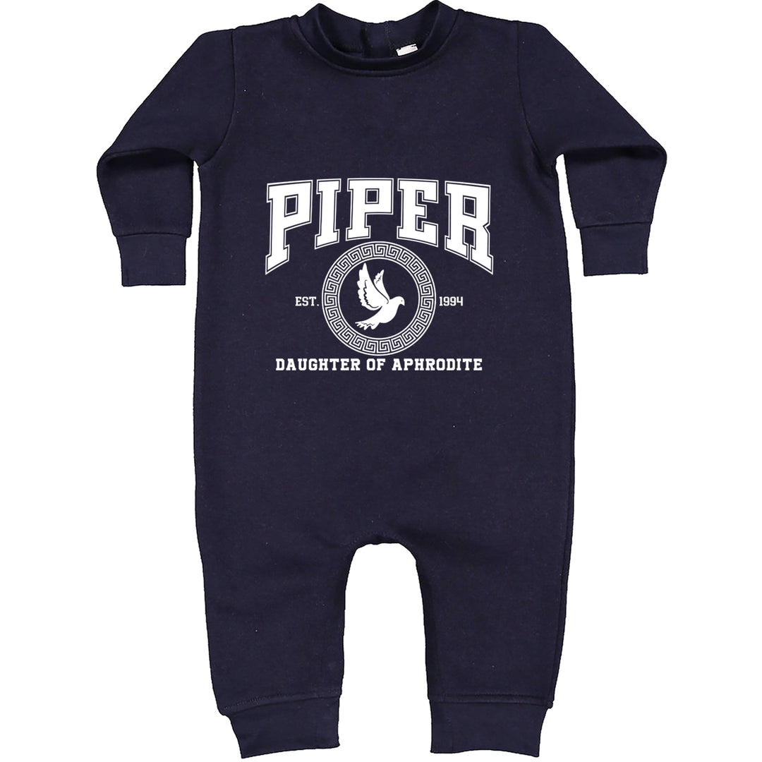 Piper Daughter of Aphrodite Rebel Heart Toddler Hoodie Or Infant Fleece Romper Navy Blue