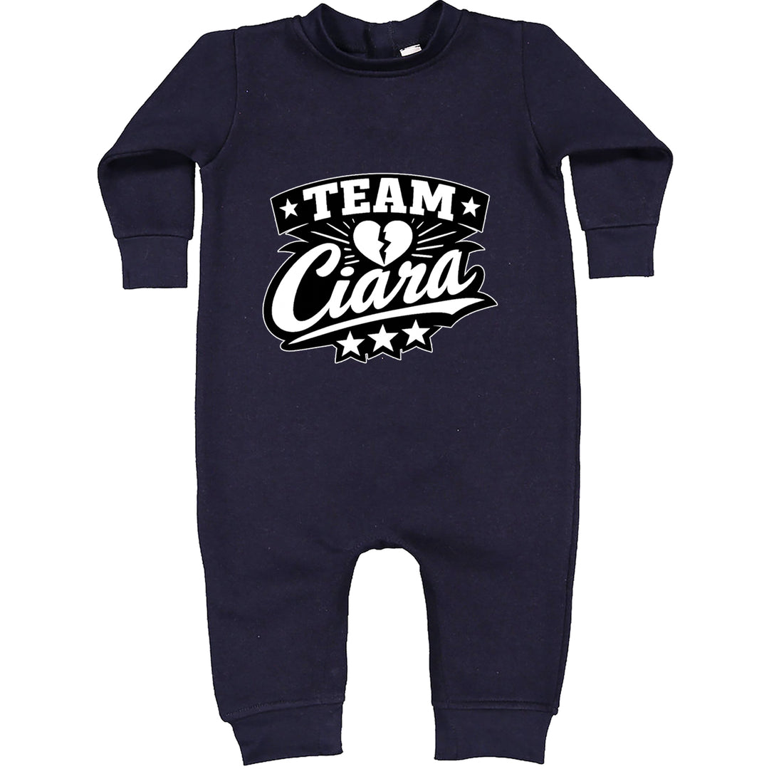 Team Ciara Scamanda Broken Heart Toddler Hoodie Or Infant Fleece Romper Navy Blue