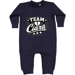 Team Ciara Scamanda Broken Heart Toddler Hoodie Or Infant Fleece Romper Navy Blue
