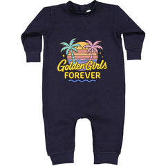 Golden Girls Forever Retro Sunset Toddler Hoodie Or Infant Fleece Romper Navy Blue