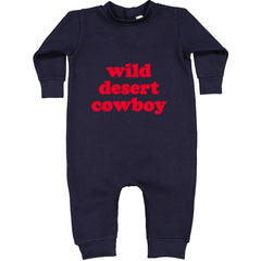 Wild Desert Cowboy Country Toddler Hoodie Or Infant Fleece Romper Navy Blue
