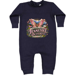 Forever Our Tennessee Butterfly Dolly Toddler Hoodie Or Infant Fleece Romper Navy Blue