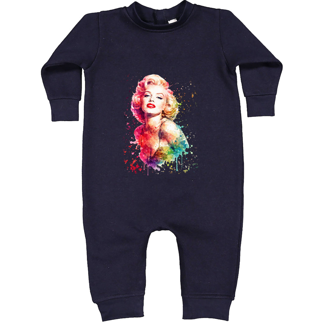Mrs. Monroe Watercolors Bombshell Toddler Hoodie Or Infant Fleece Romper Navy Blue