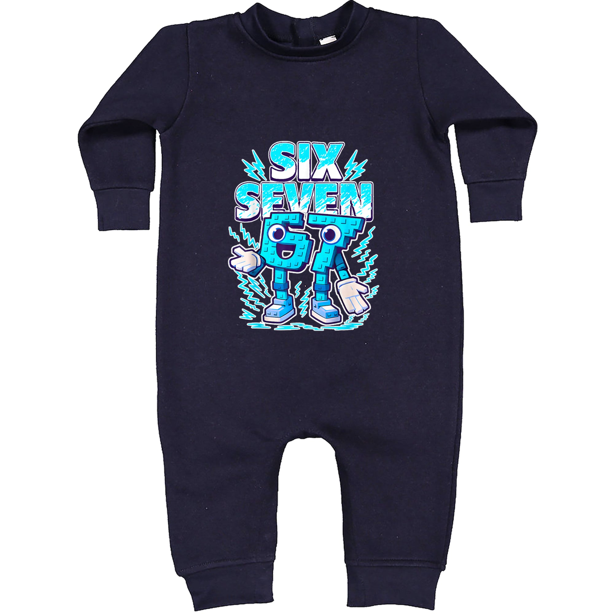67 Brainrot Meme Slang Toddler Hoodie Or Infant Fleece Romper Navy Blue