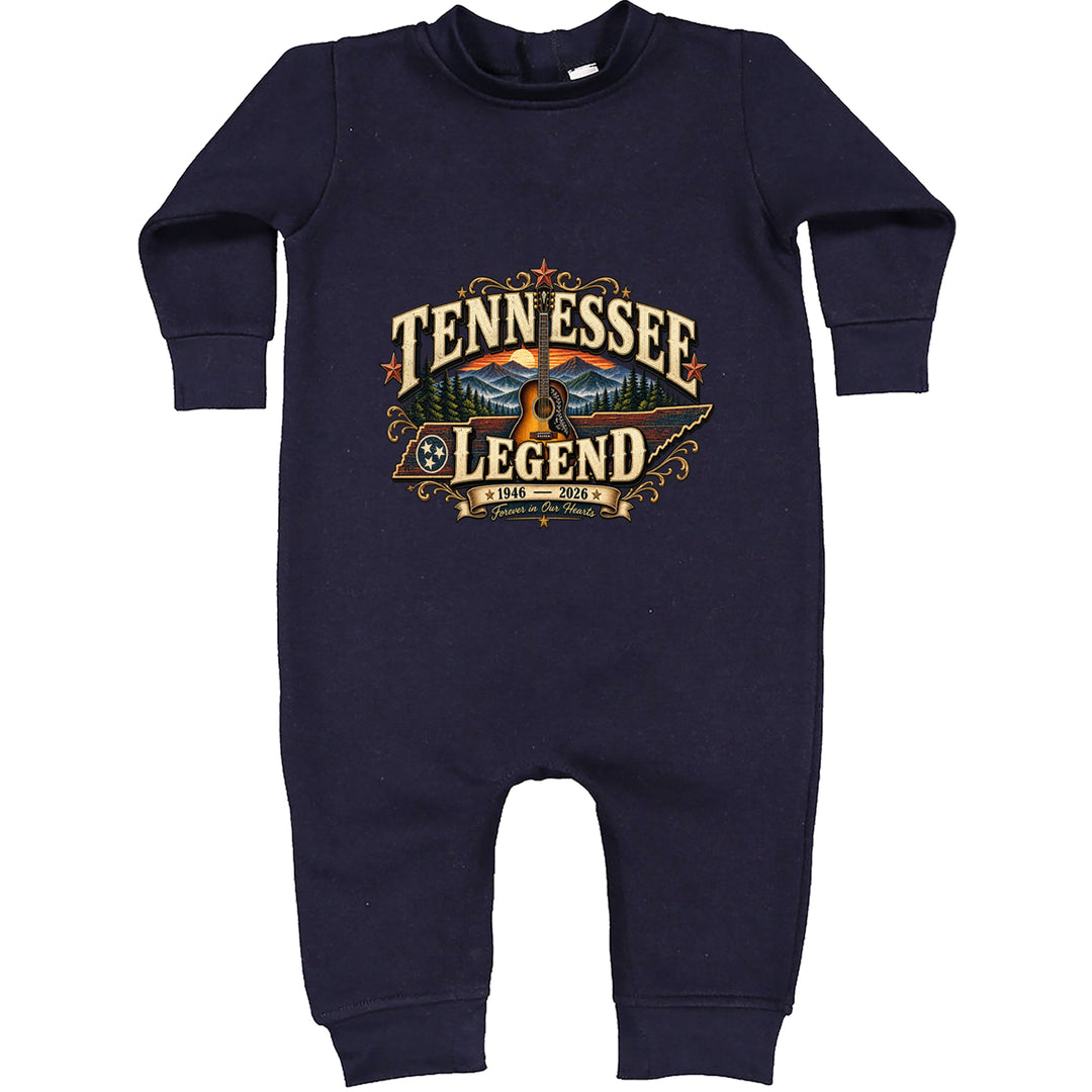 Tennessee Legend Country Music Dolly Toddler Hoodie Or Infant Fleece Romper Navy Blue