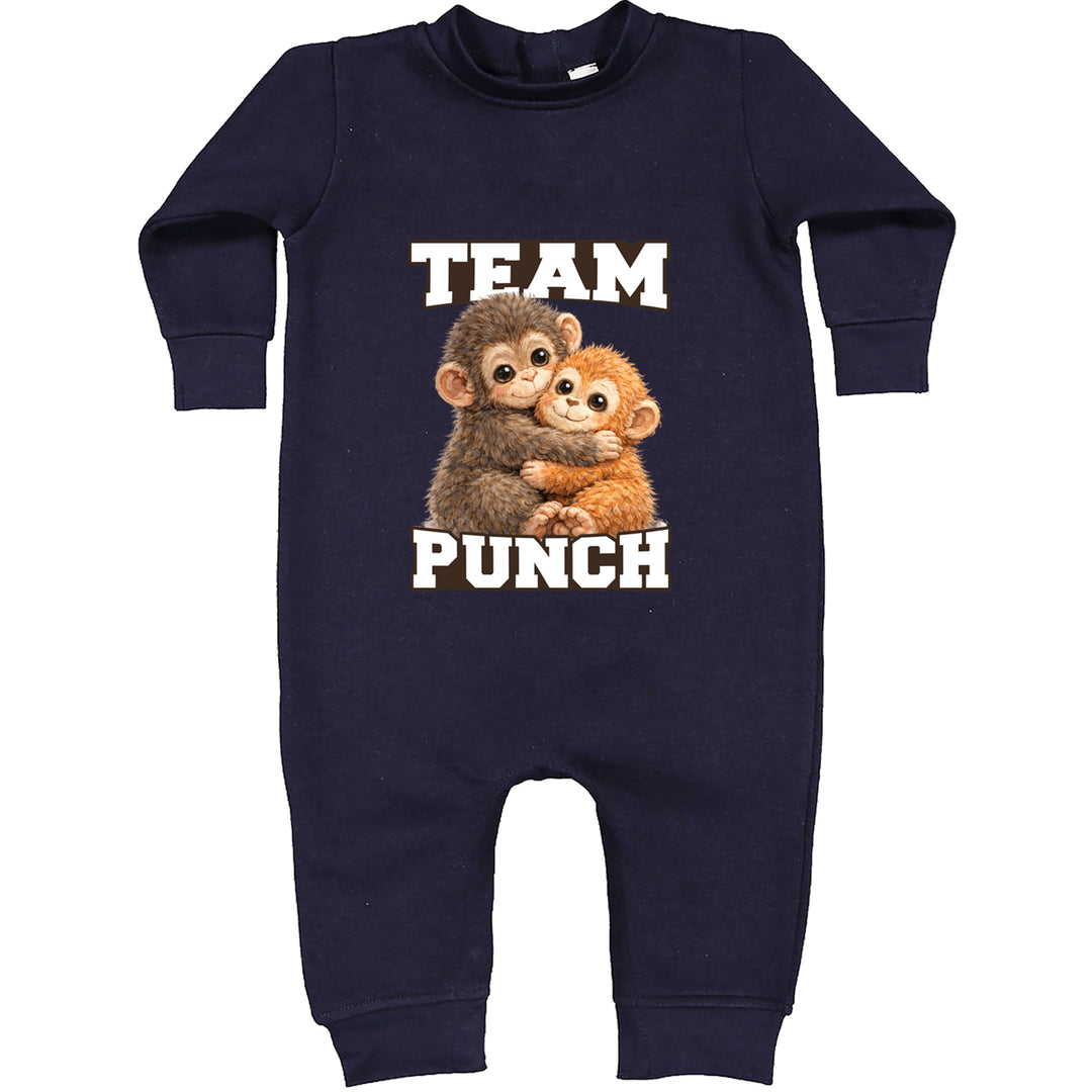 Team Punch Panchi-kun Monkey Toddler Hoodie Or Infant Fleece Romper Navy Blue