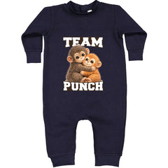 Team Punch Panchi-kun Monkey Toddler Hoodie Or Infant Fleece Romper Navy Blue