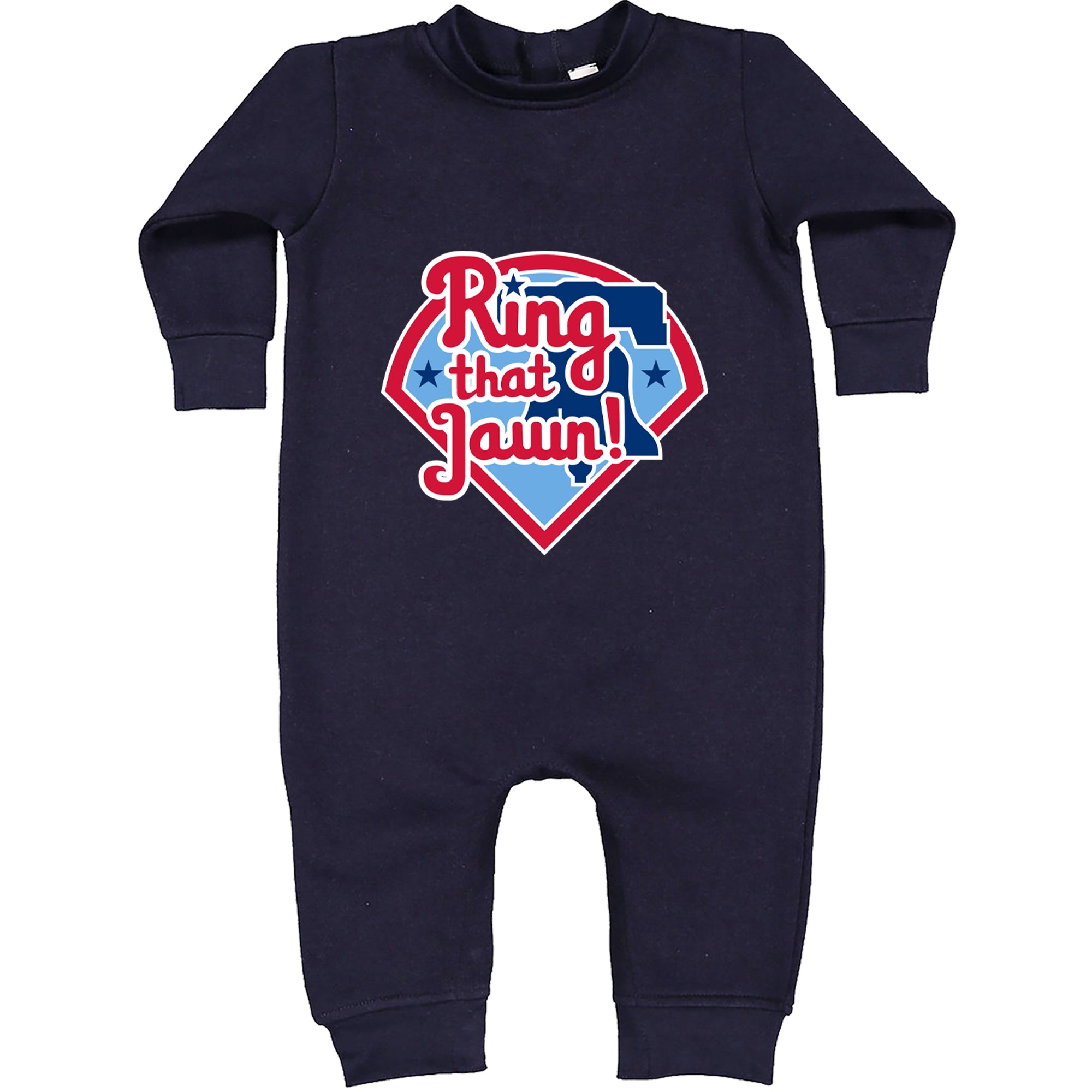 Ring That Jawn Philly Baseball Toddler Hoodie Or Infant Fleece Romper Navy Blue