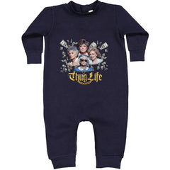 Golden Chain Thug Life Girls Toddler Hoodie Or Infant Fleece Romper Navy Blue
