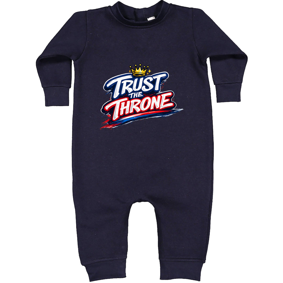Trust The Throne Crown Philly Hoops Toddler Hoodie Or Infant Fleece Romper Navy Blue