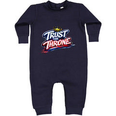 Trust The Throne Crown Philly Hoops Toddler Hoodie Or Infant Fleece Romper Navy Blue