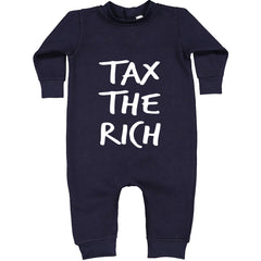 Tax the Rich Protest Wealth Inequality graphic on Toddler Hoodie and Baby Fleece Onesie in Navy Blue alternate view 2