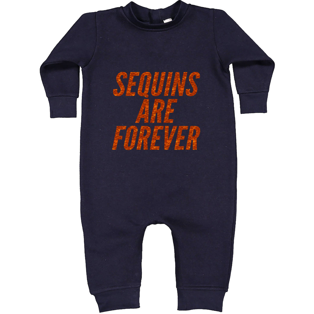 Sequins Are Forever Retro Glam Toddler Hoodie Or Infant Fleece Romper Navy Blue