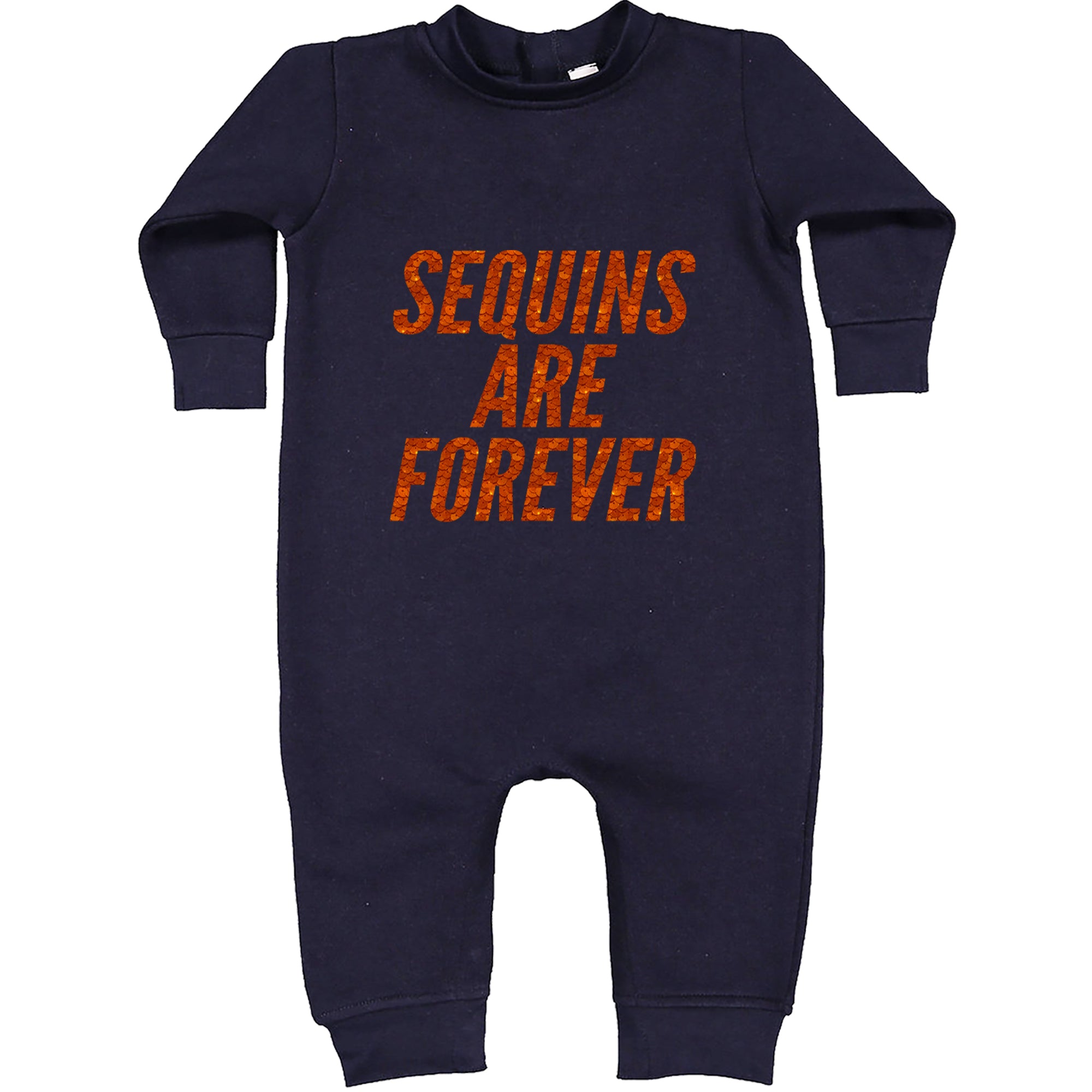 Sequins Are Forever Retro Glam Toddler Hoodie Or Infant Fleece Romper Navy Blue