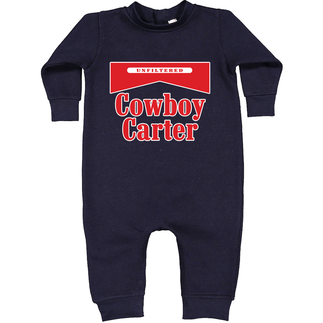 Cowboy Carter Country Act Two graphic on Toddler Hoodie and Baby Fleece Onesie in Navy Blue alternate view 2