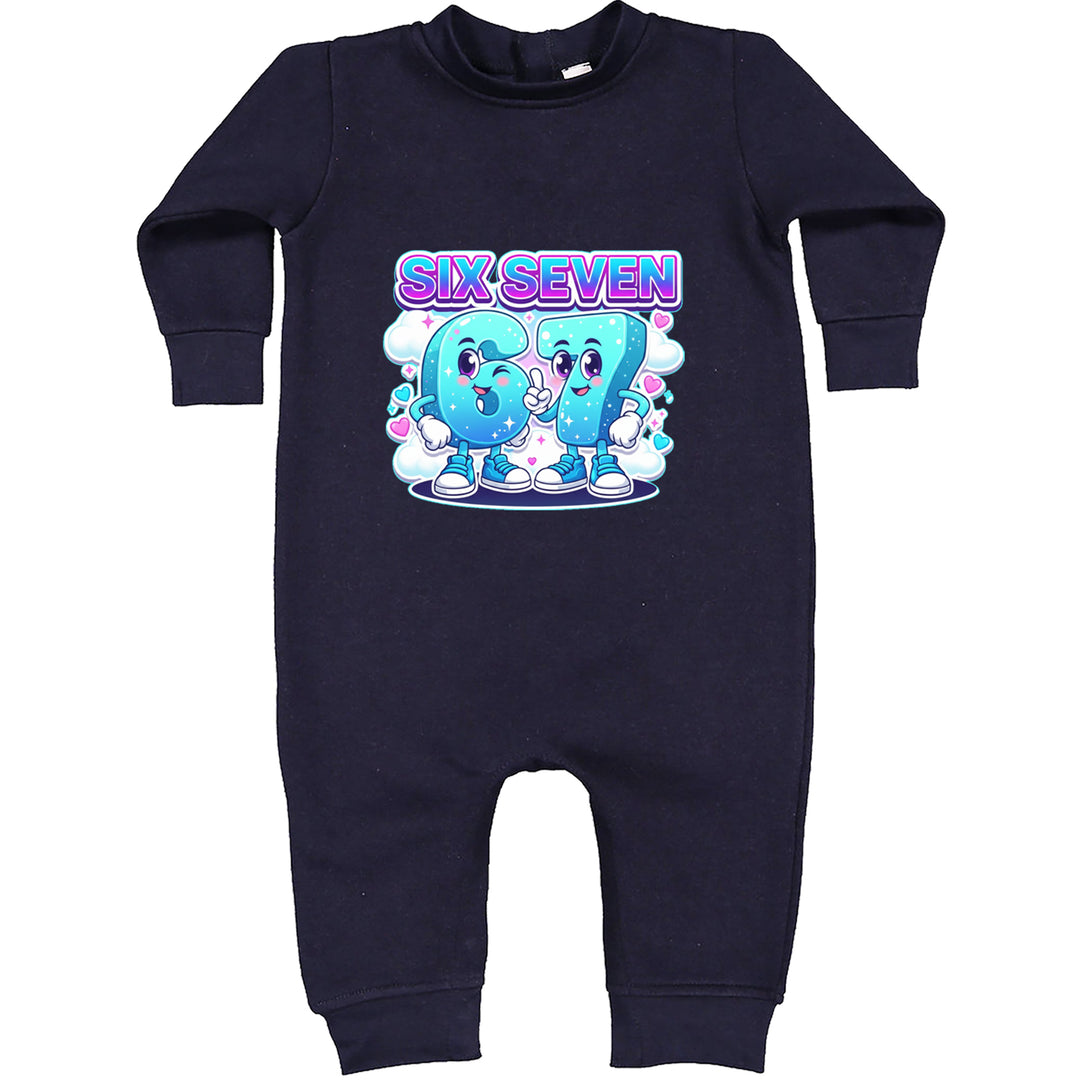 67 Six Seven Meme Kawaii Cloud Toddler Hoodie Or Infant Fleece Romper Navy Blue