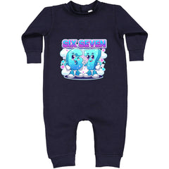 67 Six Seven Meme Kawaii Cloud Toddler Hoodie Or Infant Fleece Romper Navy Blue