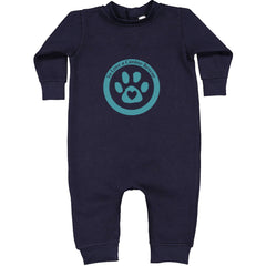 TLC To Love a Canine Dog Rescue Teal Toddler Hoodie Or Infant Fleece Romper Navy Blue