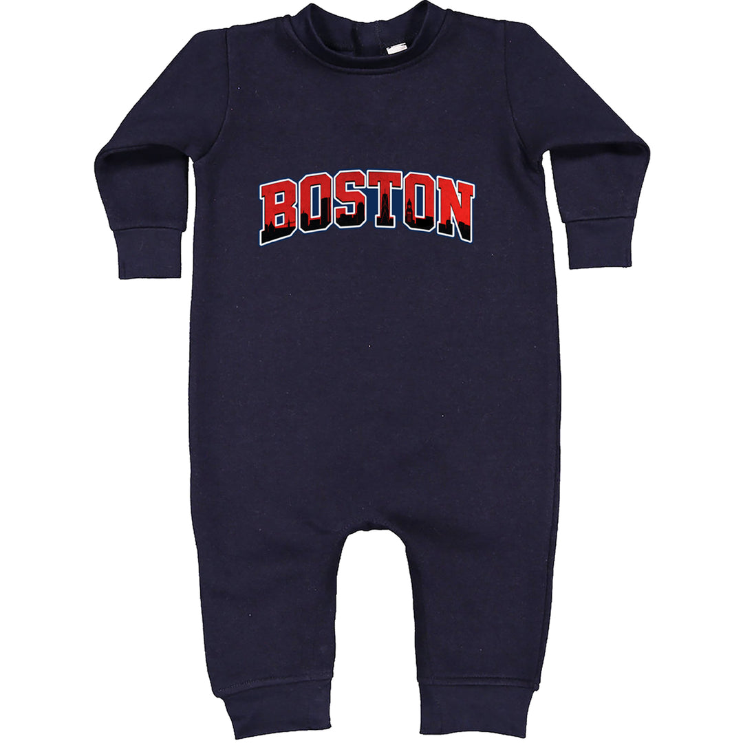Boston City Pride Skyline Toddler Hoodie Or Infant Fleece Romper Navy Blue