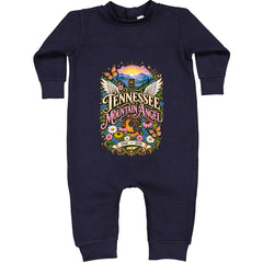 Tennessee Mountain Angel Wings Dolly Toddler Hoodie Or Infant Fleece Romper Navy Blue