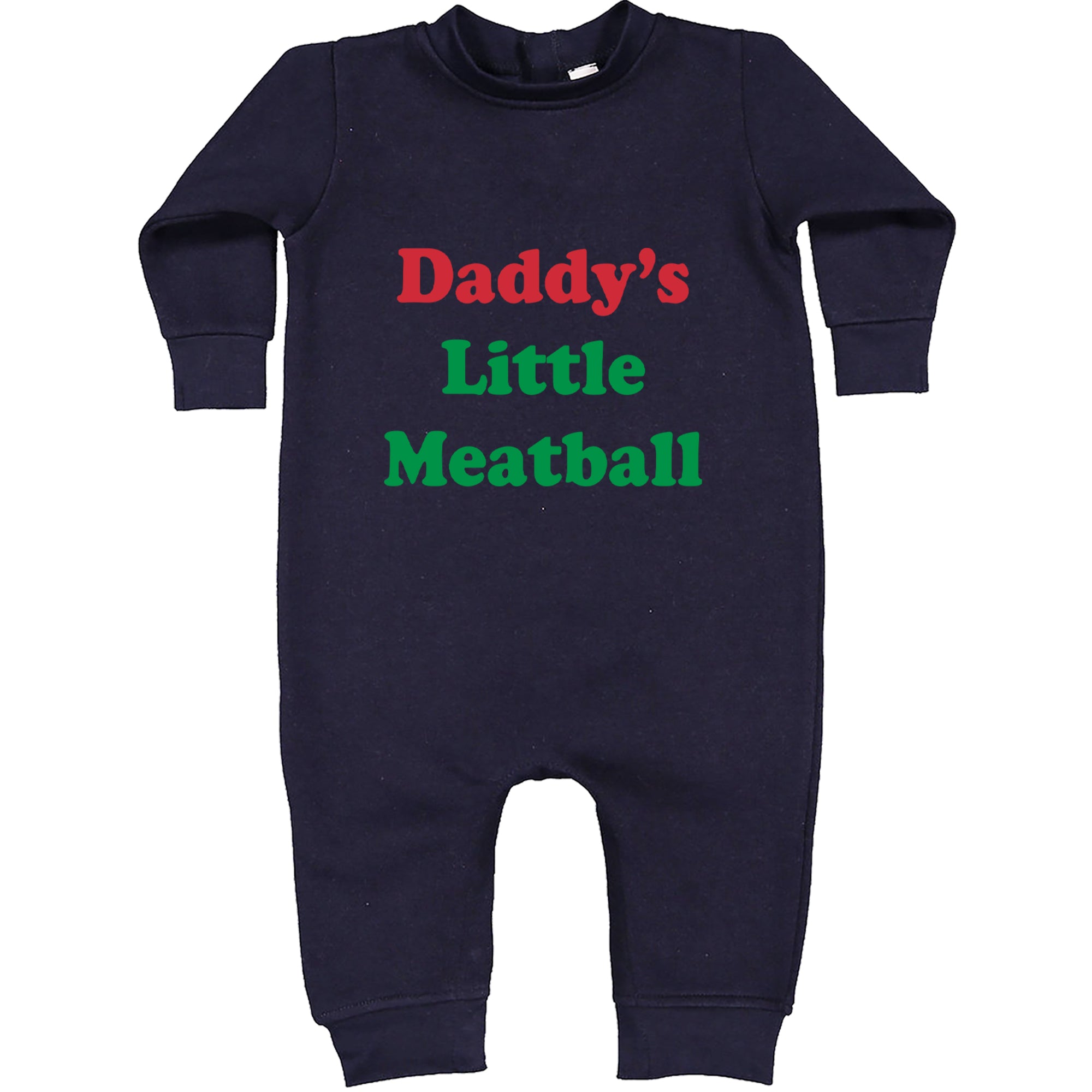 Daddy's Little Meatball Love Island Toddler Hoodie Or Infant Fleece Romper Navy Blue