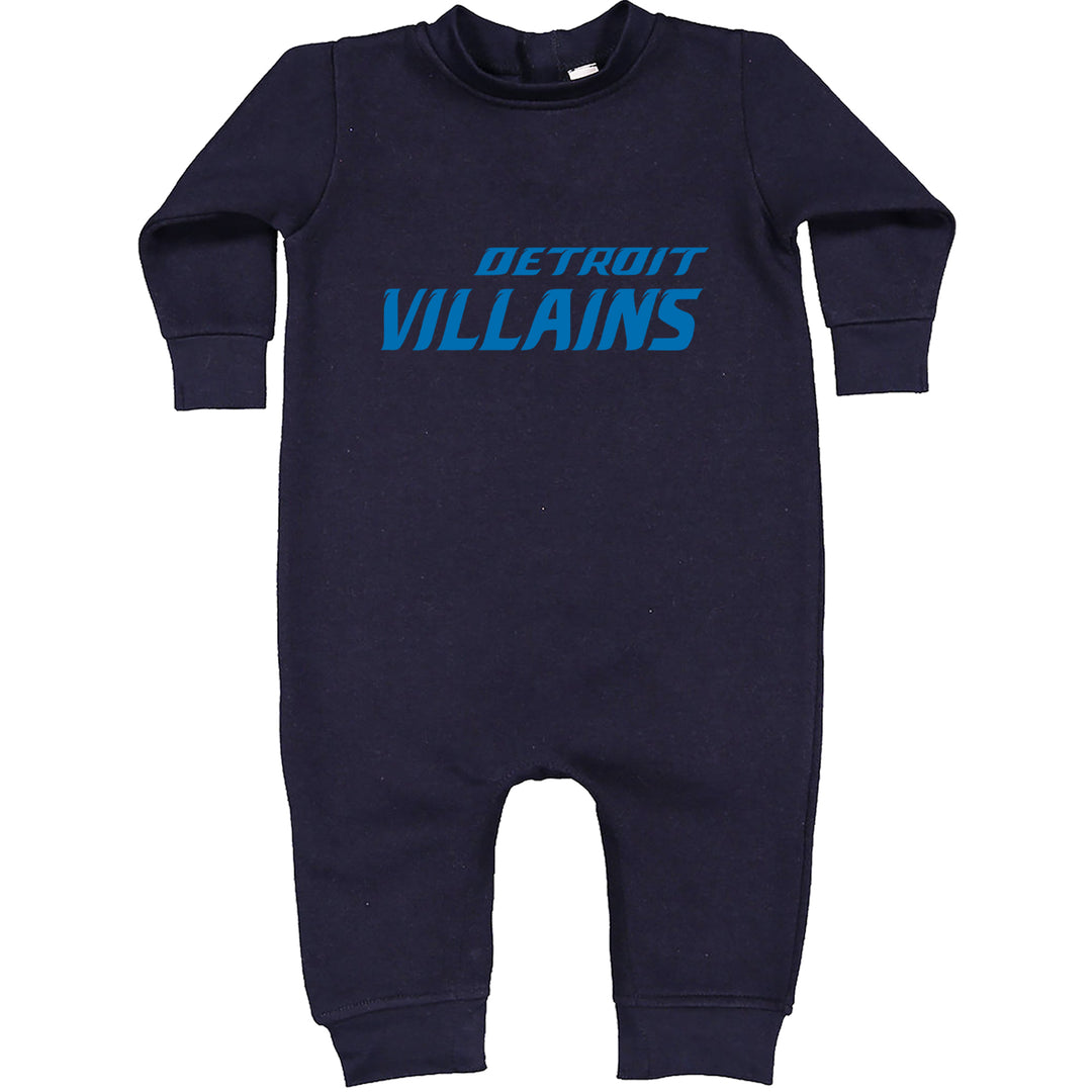 Detroit Villains Grit Football Toddler Hoodie Or Infant Fleece Romper Navy Blue