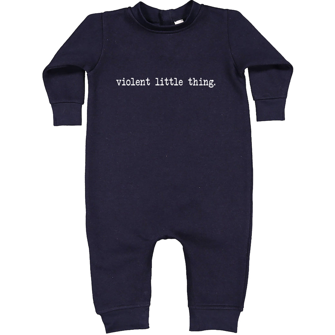 Typeface Violent Little Thing Toddler Hoodie Or Infant Fleece Romper Navy Blue
